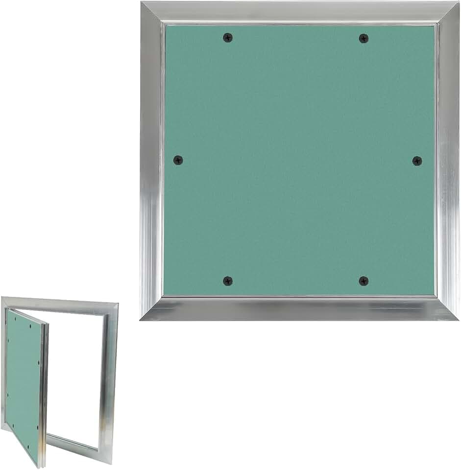 TEOV Revisionstüre 200x200 mm Aluminium-Rahmen Verdeckte Revisionsklappe 10 mm Einlage Imprägnierte Gipskartonplatte Verdeckte Gipskarton (20X20cm)