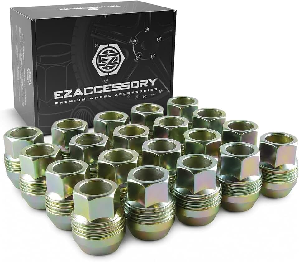 EZAccessory Lug Nuts GM OEM Style 7/16" with External (Dual) Threads for Chevy GMC Wheels Set of 24