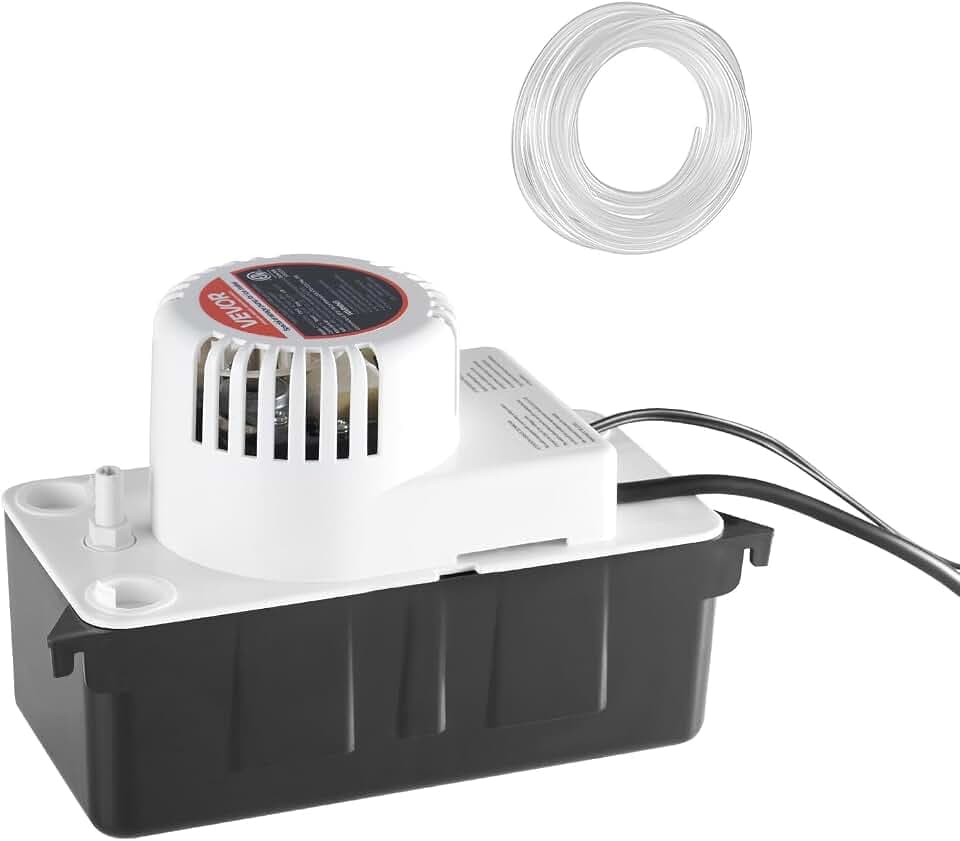 VEVOR Kondensatabsaugpumpe Kondensatpumpe 1/50 PS 1,89 L Tank, automatische AC-Kondensatpumpe mit Schwimmerschalter und 6 m Schlauch für Klimaanlage Luftentfeuchter, Eisbereiter-Wasserablauf Schwarz