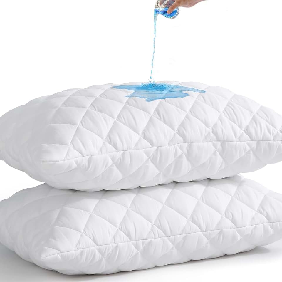 UNILIBRA Wasserdichter Kissenbezug, gesteppt, King-Size-Bett, 2er-Set, Kissenbezug mit Reißverschluss, geräuschlos, atmungsaktiv, weiß, 53,3 x 91,4 cm
