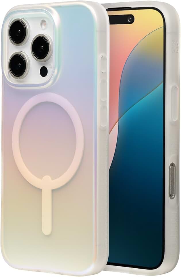 ZAGG Milan Snap, Graphen-verstärkte Hülle für iPhone 16 Pro [6.3-Inch], MagSafe-kompatibel, kein Vergilben, schlankes Design, sicherer Griff, modisch, stoßfest, Rückabdeckung (Irisierend)