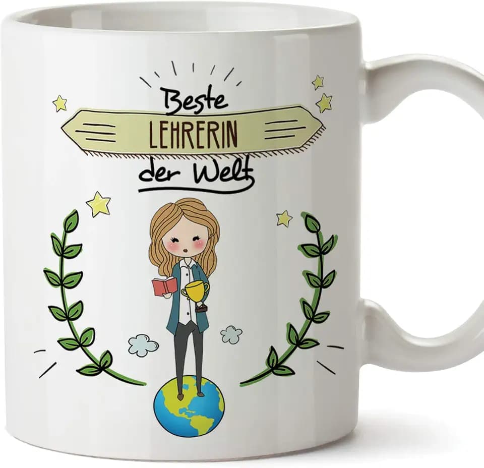 Mugffins Lehrerin Tasse/Becher/Mug Geschenk Schöne and lustige kaffetasse - Beste Lehrerin der Welt - Keramik 350 ml