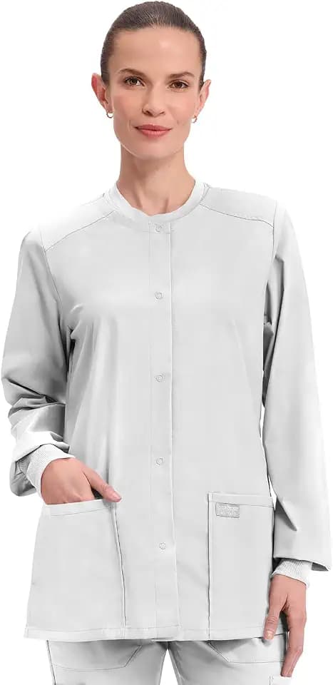 Cherokee WW Professionals Scrub Jacket for Women Snap Front