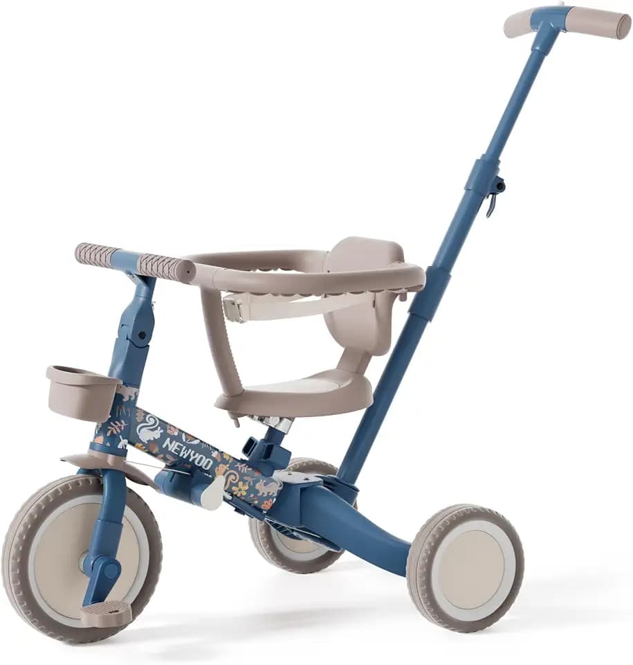 newyoo 5-in-1 Dreirad mit Schubstange & Sicherheitsbügel, 1-3 Jahre