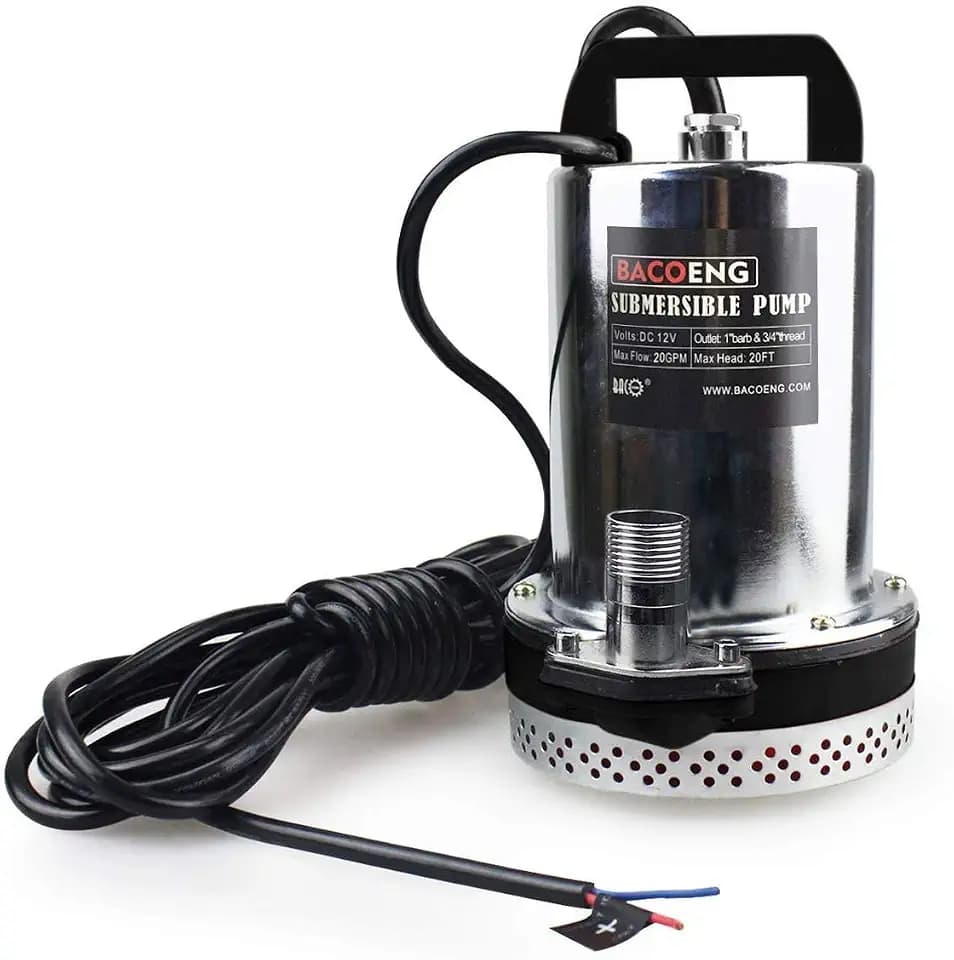 BACOENG DC 12V Tauchpumpe Solar Wasserpumpe, Geeignet zum Pumpen von Sauberem/Schmutzwasser