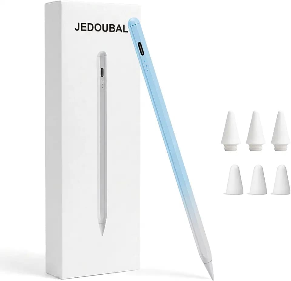 JEDOUBAL Stylus Pen for iPad 2018-2026, 3X Fast Charging iPad Pencil with Palm Rejection & Tilt Sensitivity, Apple Pencil Alternative No Bluetooth Required Compatible with iPad Pro Air Mini