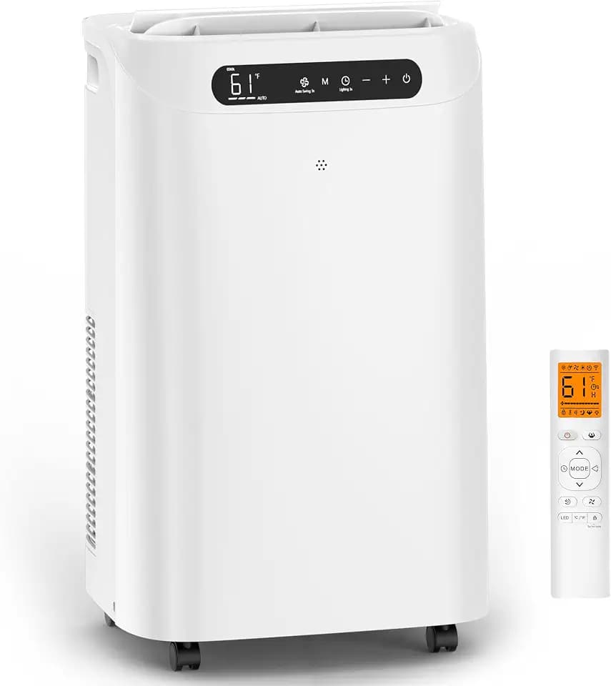 14000 BTU Portable Air Conditioners for Room Cooling up to 700 Sq. Ft, 3-IN-1 Quiet Portable AC Unit with Dehumidifier Fan, Remote Control, Smart Sleep Mode, 24H Timer, Windows Kit Included