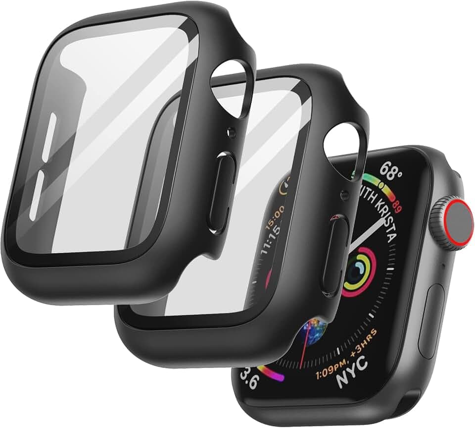JETech Hülle für Apple Watch SE 3/2/1, Series 6/5/4 40mm, Schwarz