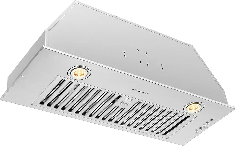 Hauslane Range Hood Insert 30 Inch, Hood Vent for Kitchen Low Noise Perfomance, Stainless Steel Ductless/Ducted Range Hood, Professional Grade Baffle Filters, LED Lamps, Kitchen Vent Hood 11.25" Deep