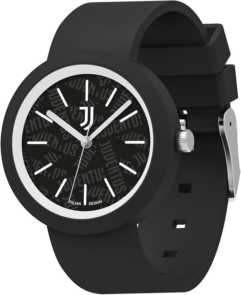 Seven Juventus Armbanduhr, Schwarz, Analog, Quarz, für Kinder und Jugendliche, Sport- und Fußballuhr, Schwarz, Taglia Unica, Sport-chic