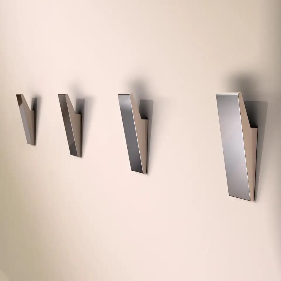 Designfabrik Hamburg Klebehaken | 4er-Set Chrom | Ohne Bohren