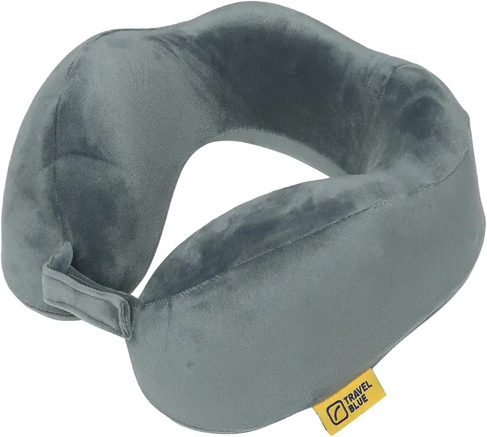 Travel Blue Tranquillity Nackenkissen Flugzeug - Memory Foam Kissen mit Breiter Passform, Ergonomisch für Optimalen Komfort Reisekissen Flugzeug für Entspannte, Druckfreie Reisen Leichtes Nackenkissen