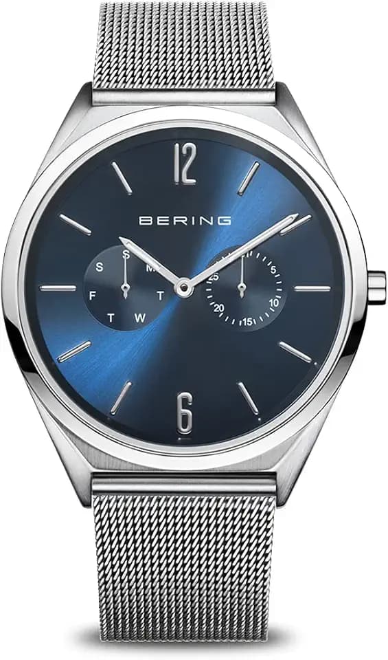 Bering Unisex Quarz Uhr | Armbanduhr 40 mm Edelstahlgehäuse und Sunray Zifferblatt | Milanaisearmband | Saphierglas | 3 ATM | 17140