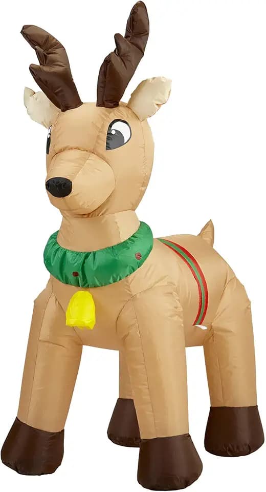 W WIDMANN MILANO Party Fashion 75037 - Aufblasbares leuchtendes Rentier mit integriertem Gebläse, 122 cm, Dekoration