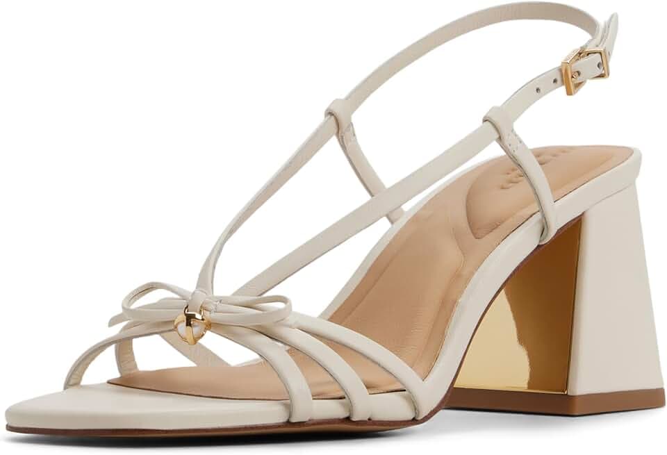 Ted Baker Women's Eliza Leather Bow Strappy Block Heeled Sandal