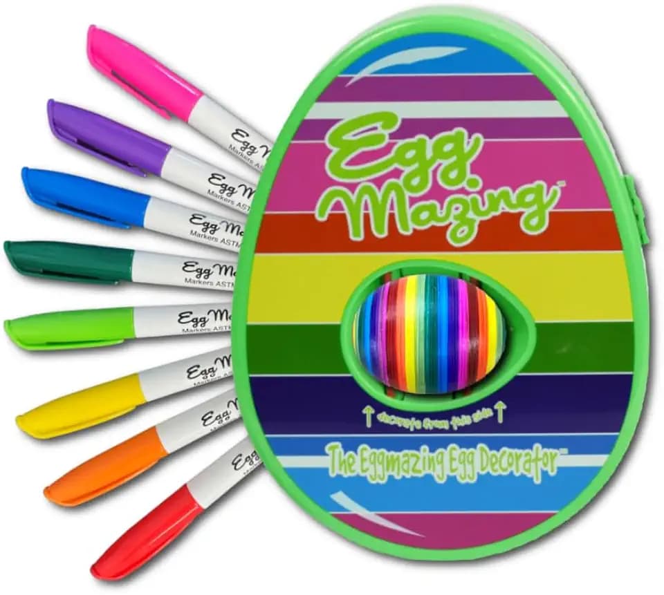 EggMazing Easter Egg Decorating Spinner Kit - 8 Markers, Spring Green, 3+