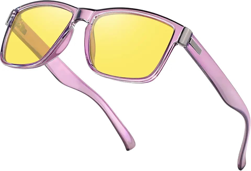 Nachtsichtbrille für Autofahrer Polarisierte Nachtfahrbrille Herren Damen Sonnenbrille Gelbe Gläser Filtert Licht