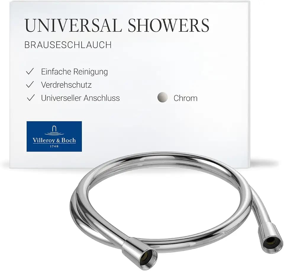 Villeroy & Boch Universal Showers Handbrauseschlauch, 1,20 m – Chrom