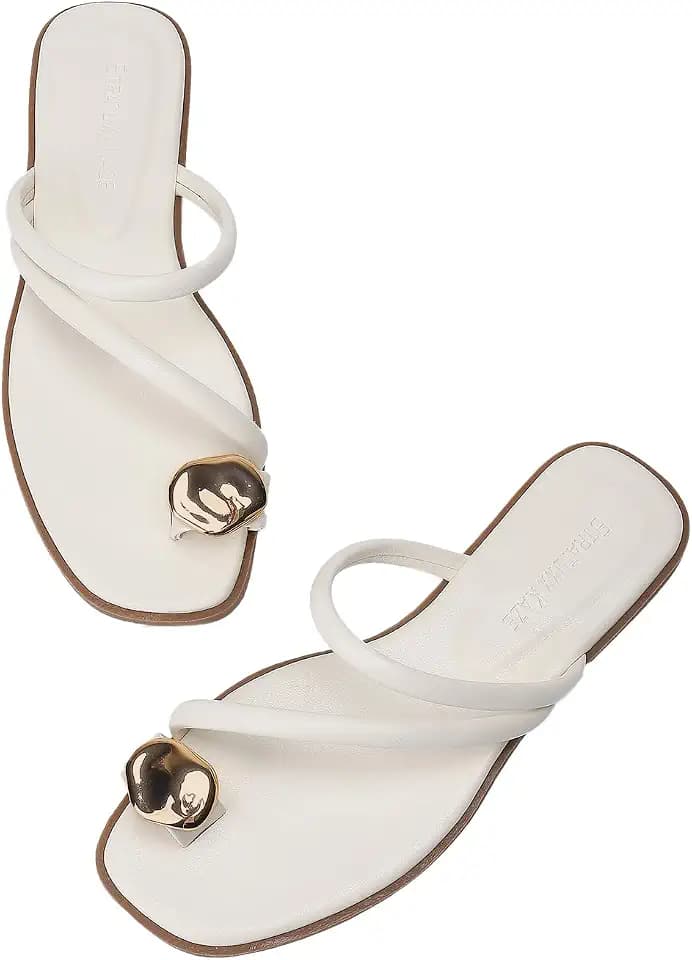 Stratuxx Kaze Women's Toe Ring Flat Sandals Open Toe Loop Dressy Thong