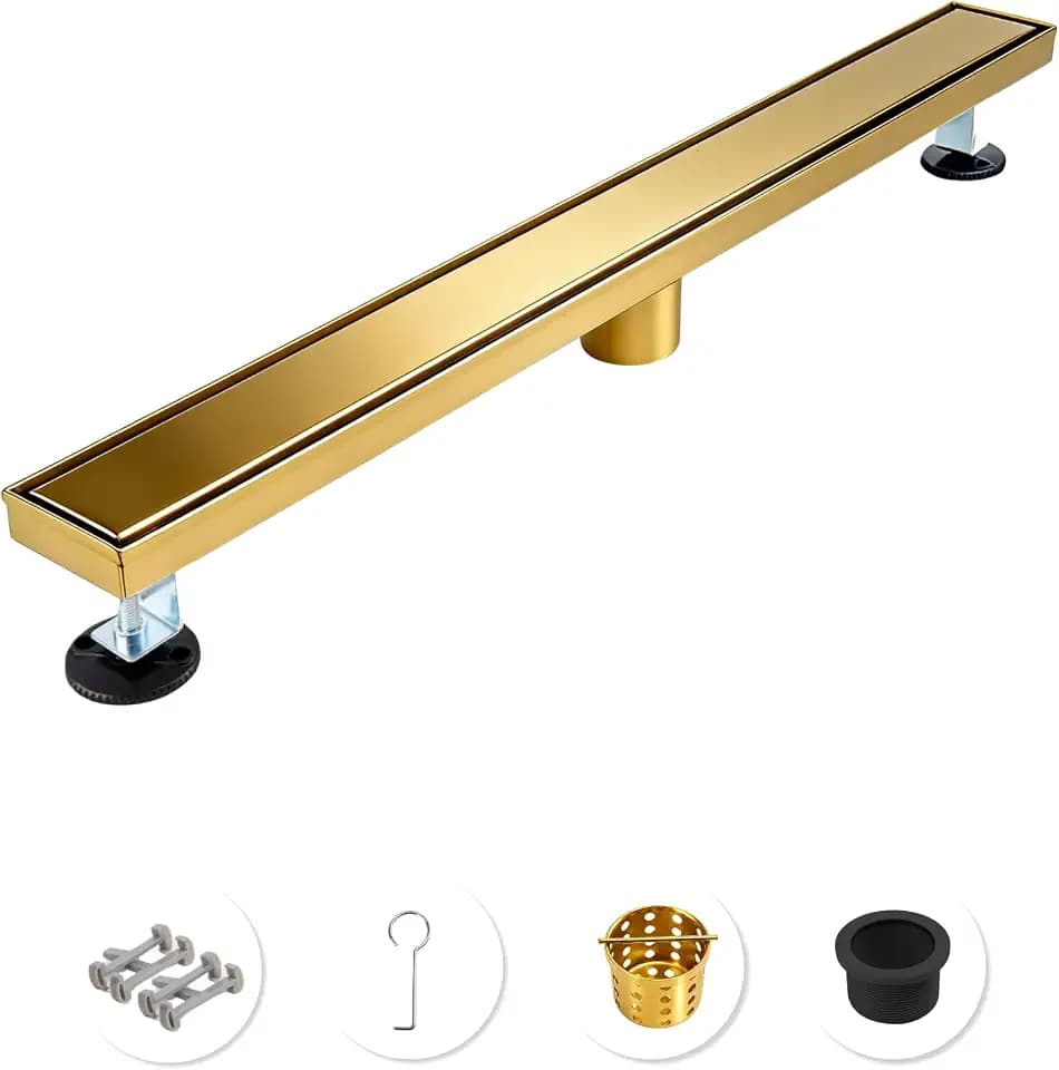 28 Inch Brushed Gold Linear Shower Drain