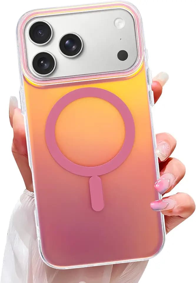 OOK Magnetic Color-Shifting Iridescent Case for iPhone 17 Pro, Pink