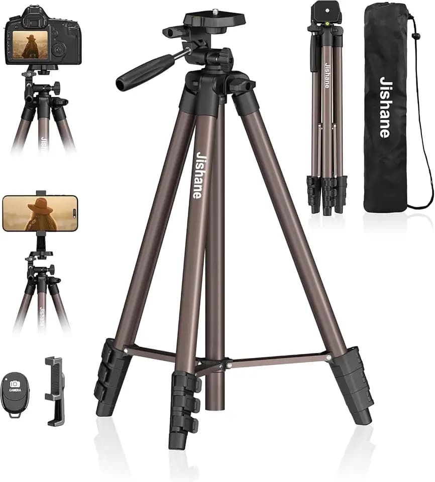 71 Inch Lightweight Camera & Phone Tripod with Wireless Remote (Rose Gold)