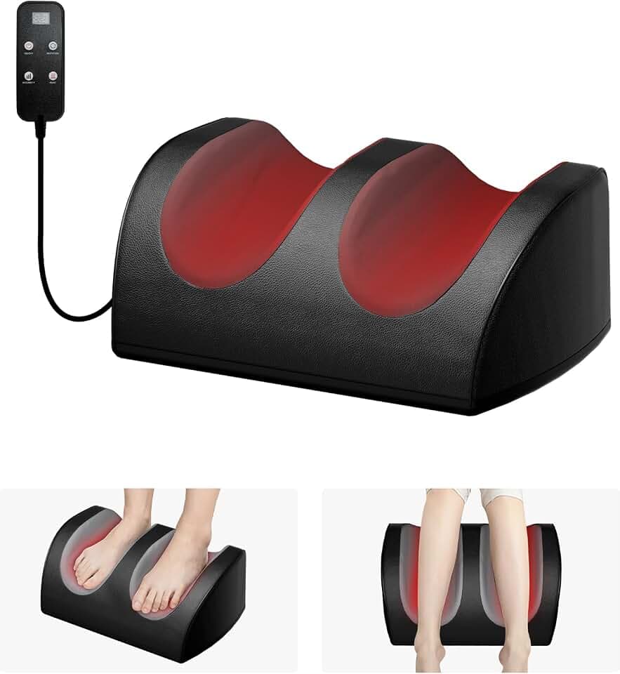 LAOBEN Shiatsu FußMassagegeräT Mit Heizung, Tiefengewebsmassage, Entspannende Beinmuskulatur, Fuß- Und WadenmassagegeräT Mit Massagerollen, Geschenke FüR Mama, Papa Und Freunde
