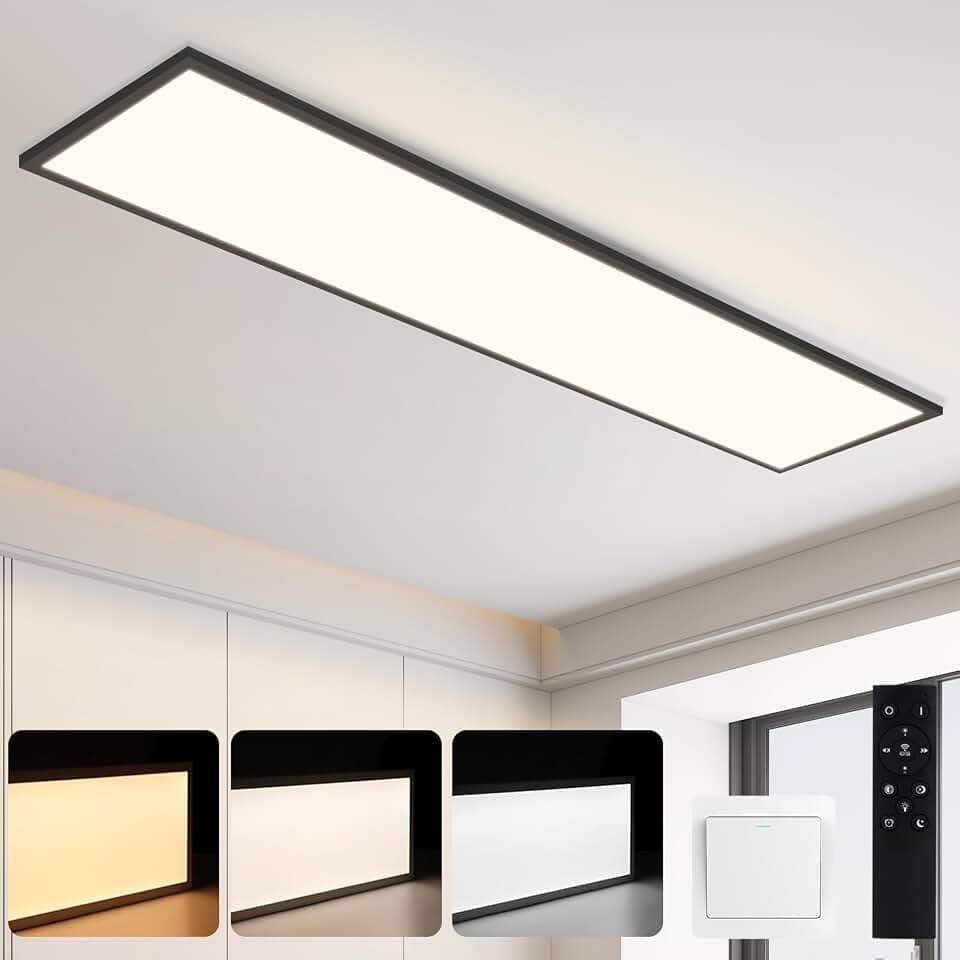 CBJKTX LED Deckenleuchte Dimmbar Panel 120x30cm mit Fernbedienung 48W