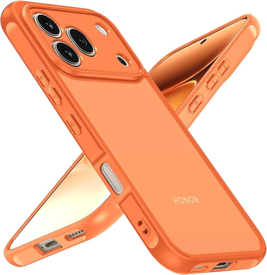 ivoler Hülle für Honor 600 Pro 5G, [Militärstandard] Stoßfest Kratzfest Handyhülle, Matt Durchscheinende Hard PC Rückseite Dünn Anti-Fingerabdruck Schutzhülle Bumper Case (Orange)