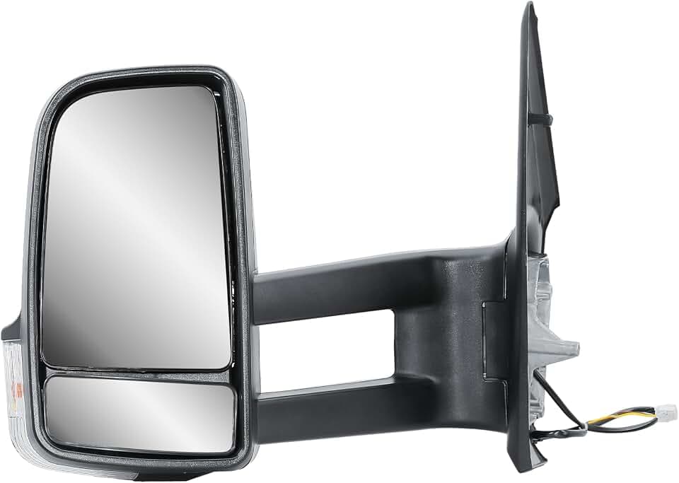 Außenspiegel Links Spiegel Langer Arm Manuelle Nicht Beheizbar Manuelle Einklappbar Mattschwarz Abdeckung Kappe Für Mercedes Sprinter 907/910 2019-2024