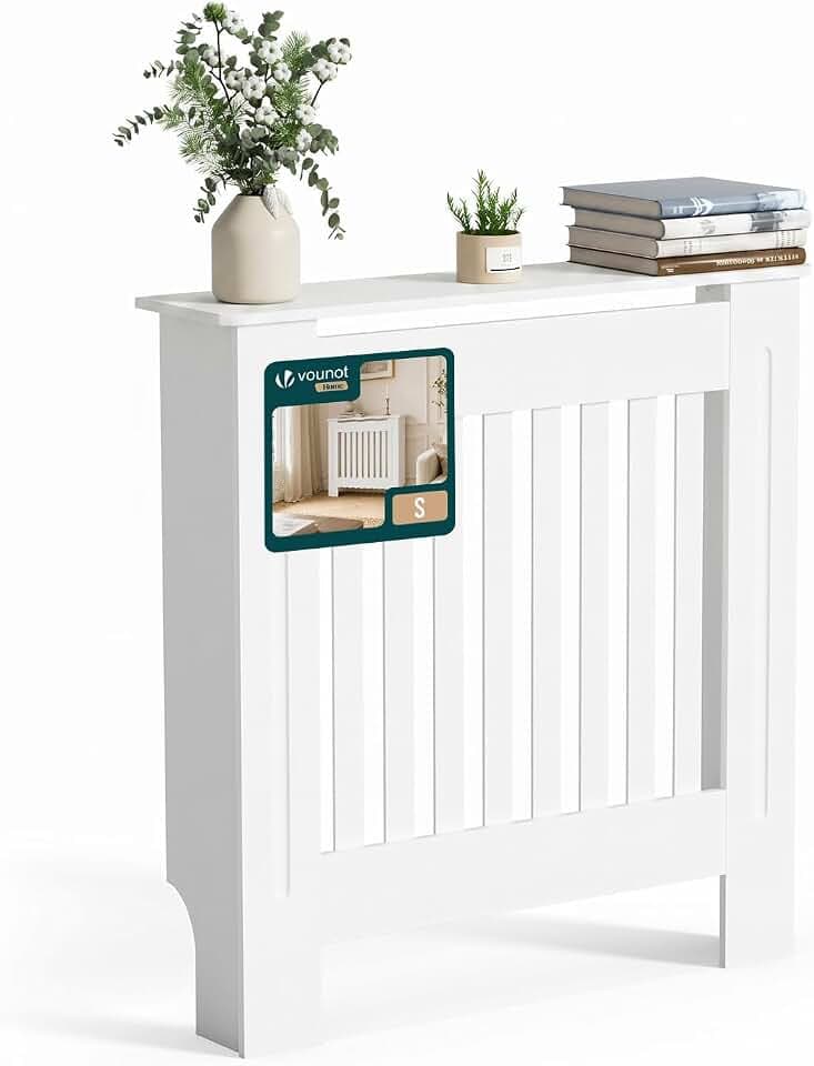 VOUNOT® Heizkörperverkleidung 78x19x82 cm Heizkörperabdeckung Weiß