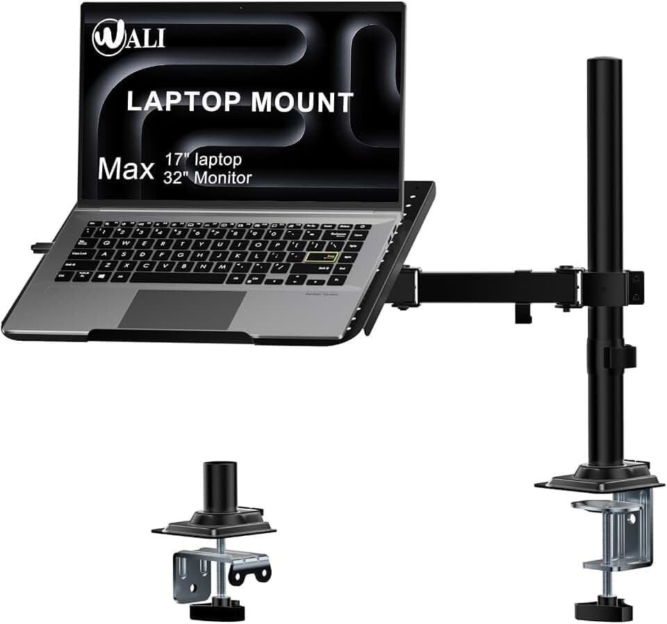 WALI Adjustable Laptop Desk Mount for 17 inch Notebook or 32 inch Screen