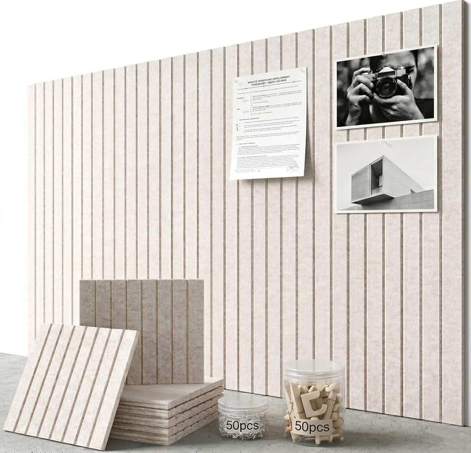 Striped Square Felt Bulletin Board Tiles, 6 Pack