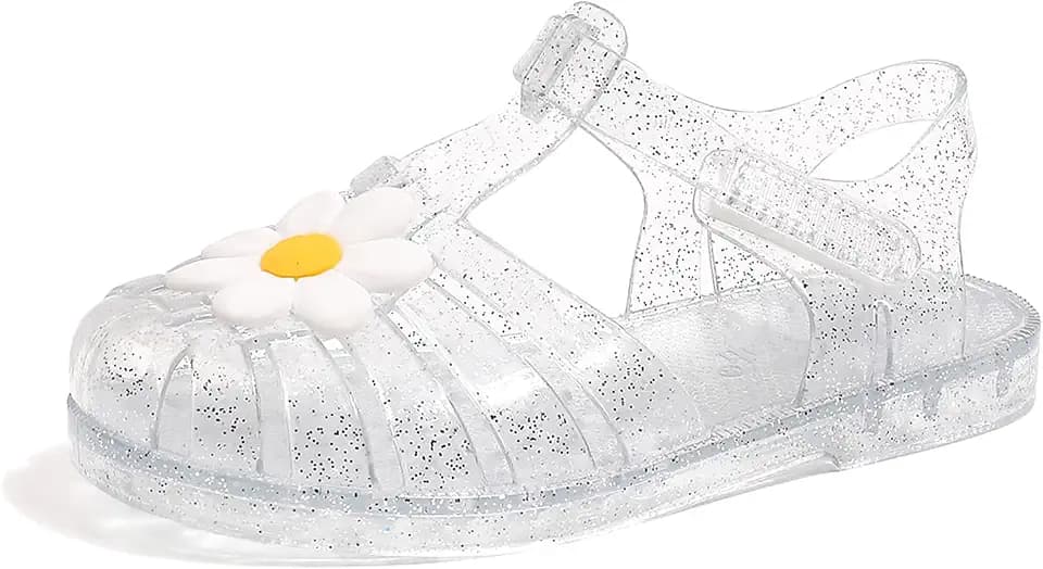 Girls Jelly Sandals, Princess Dress Shoes for Toddlers and Little Kids
