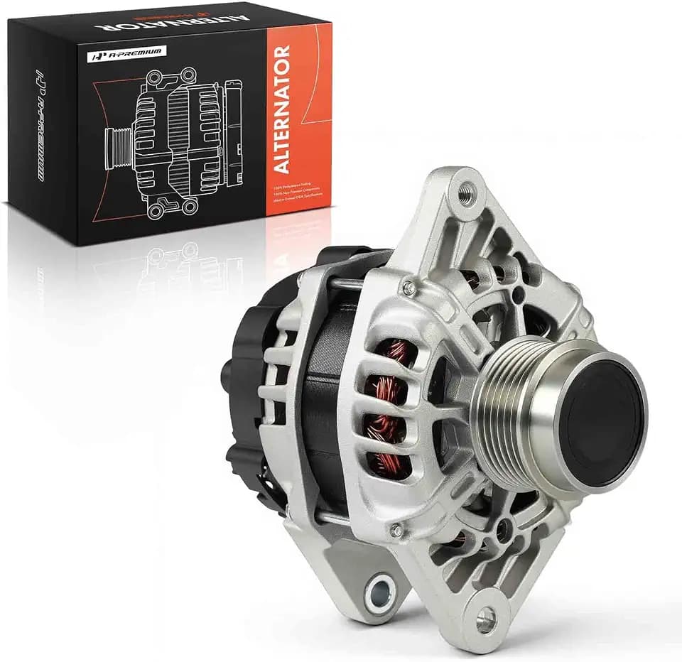 A-Premium Alternator, 12V 90A 6-Groove Decoupler Pulley Clockwise, 2-Pin