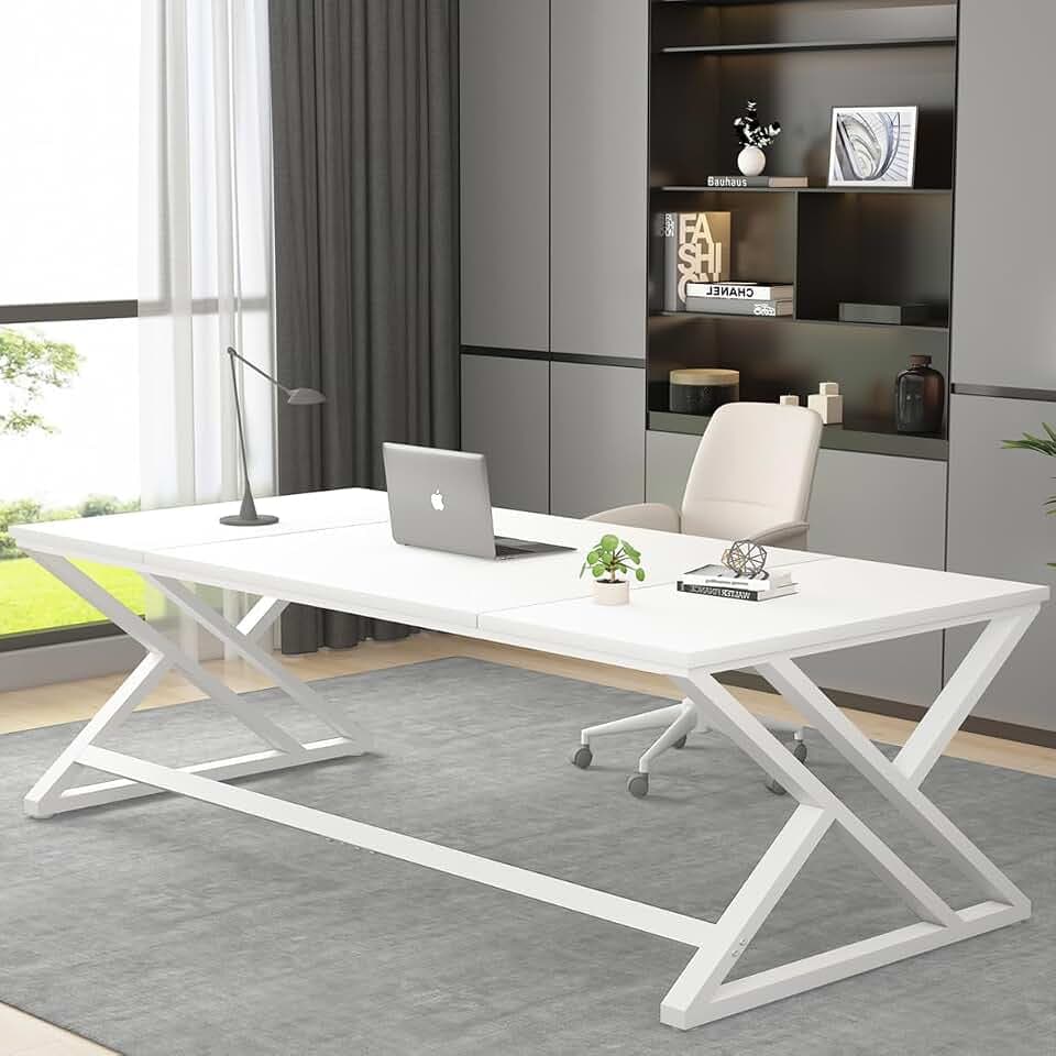 LVB Schreibtisch Weiß 180x80 cm Moderner Bürotisch für Homeoffice