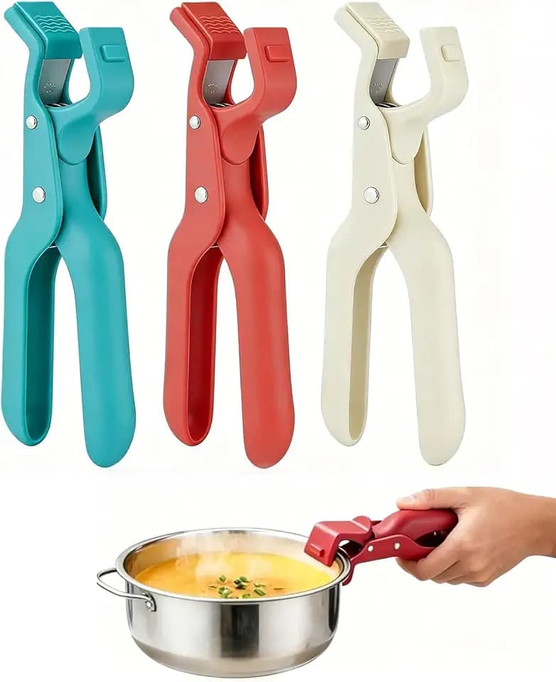 Anti-Scalding Dish Plate Gripper Clip,Duty Bowl Clip Retriever Tongs, Heat Resistant Kitchen Tool for Lifting Hot Dishes, Plates, Bowls from Microwave, Air Fryer, Steamer Not suitable for oven use