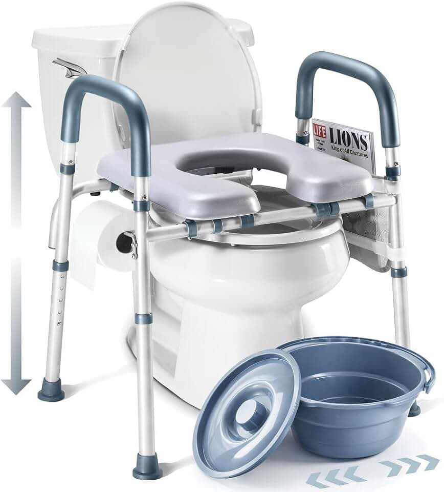 Toilet Seat Risers for Seniors Bedside Commode for Elderly