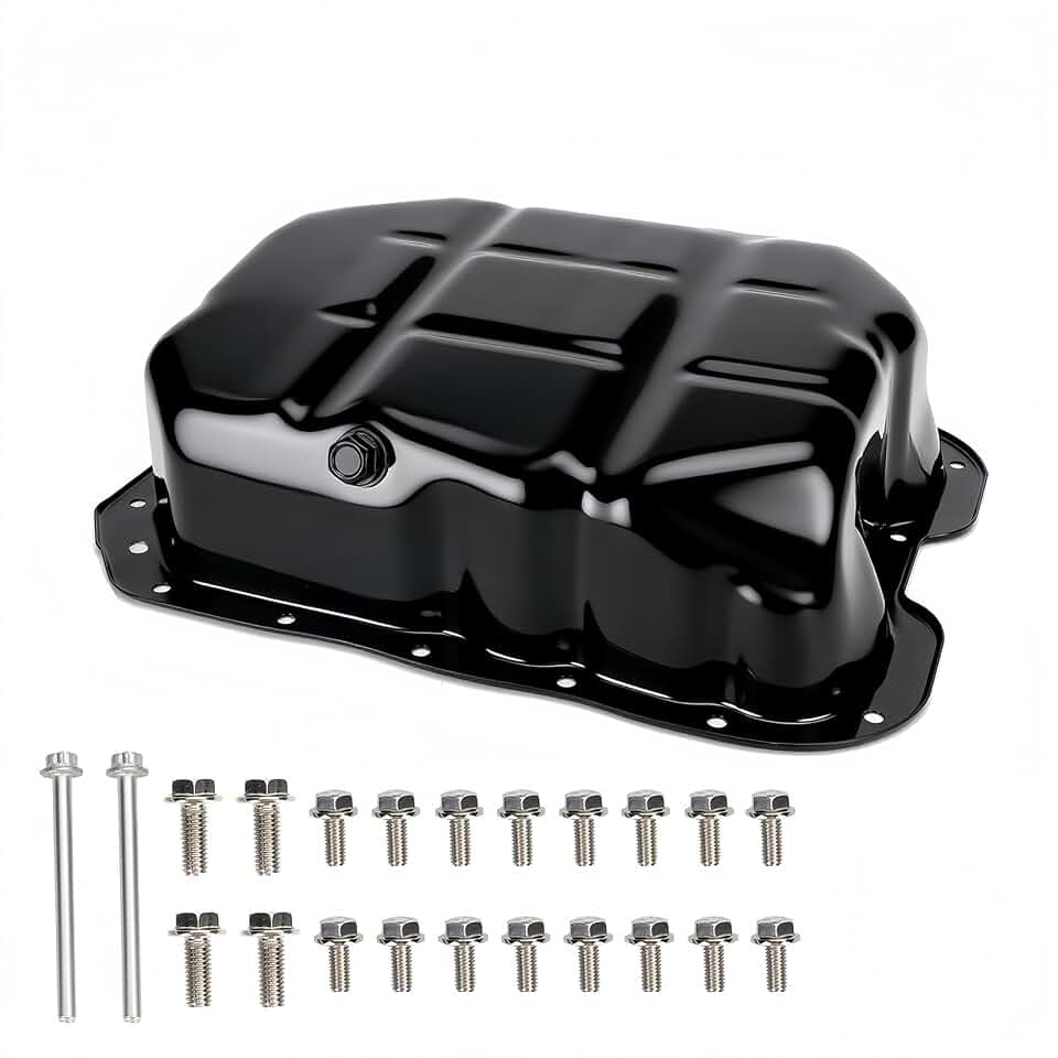 264-359 Engine Oil Pan with 22*Screws and Drain Plug Compatible with Hyundai (Santa Fe/Sonata/Tucson) KIA (Optima/Sorento/Sportage/Forte/Rondo) L4 2.0 2.4 Replace 21510-2G050