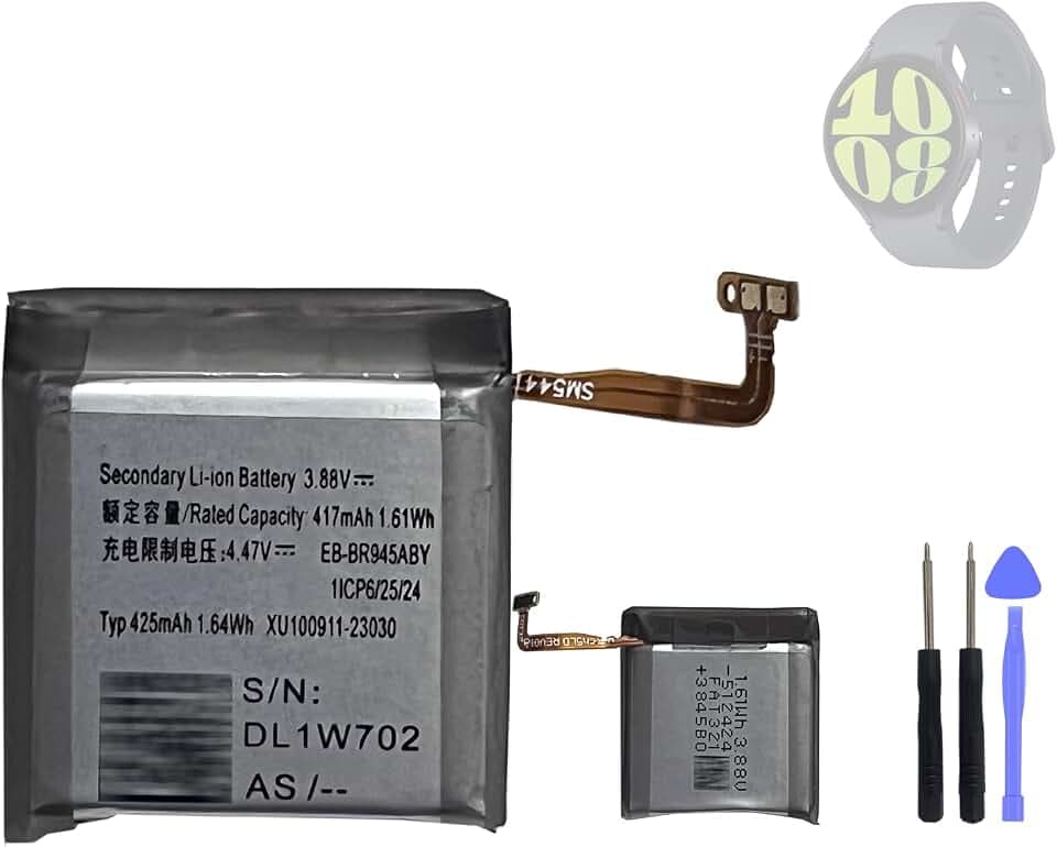 Ersatzakku EB-BR945ABY GH43-05158A kompatibel mit Galaxy Watch 6 44mm SM-R945 SM-R940 Smartwatch with Tools