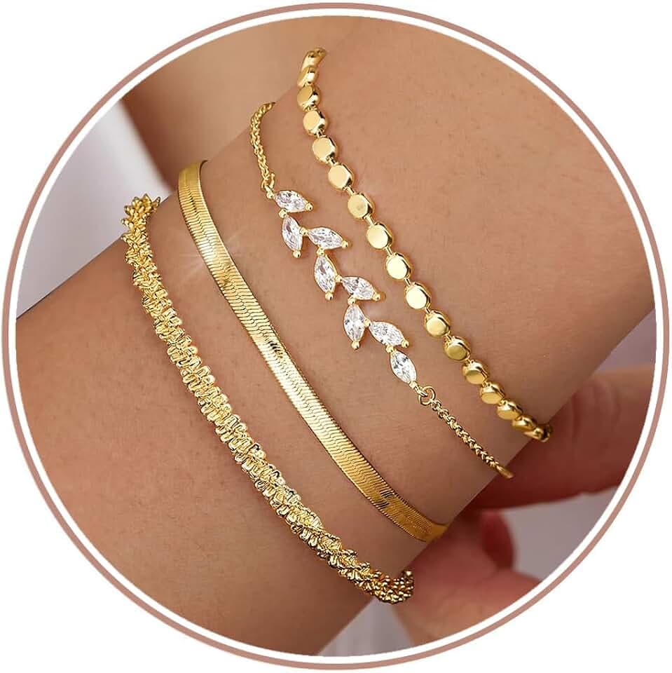 CASSIECA 3 Stück Armband Damen Silber 925 Armbänder Armband Set Gold Silber