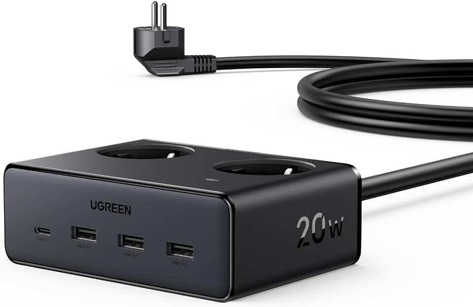 UGREEN Steckdosenleiste 6 in 1 mit USB C 20W Mehrfachsteckdose