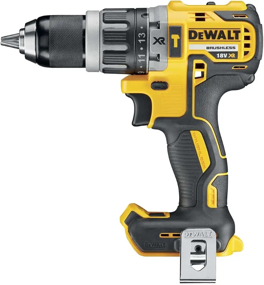 Dewalt 18 Volt Akku Schlagbohrschrauber DCD796M2 (Bürstenloser Motor, 2-Gang Vollmetallgetriebe, max. Drehmoment 70 Nm, 15 Drehmomentstufen, 2x 18 Volt 4 Ah Li-Ion Akkus und Ladegerät)