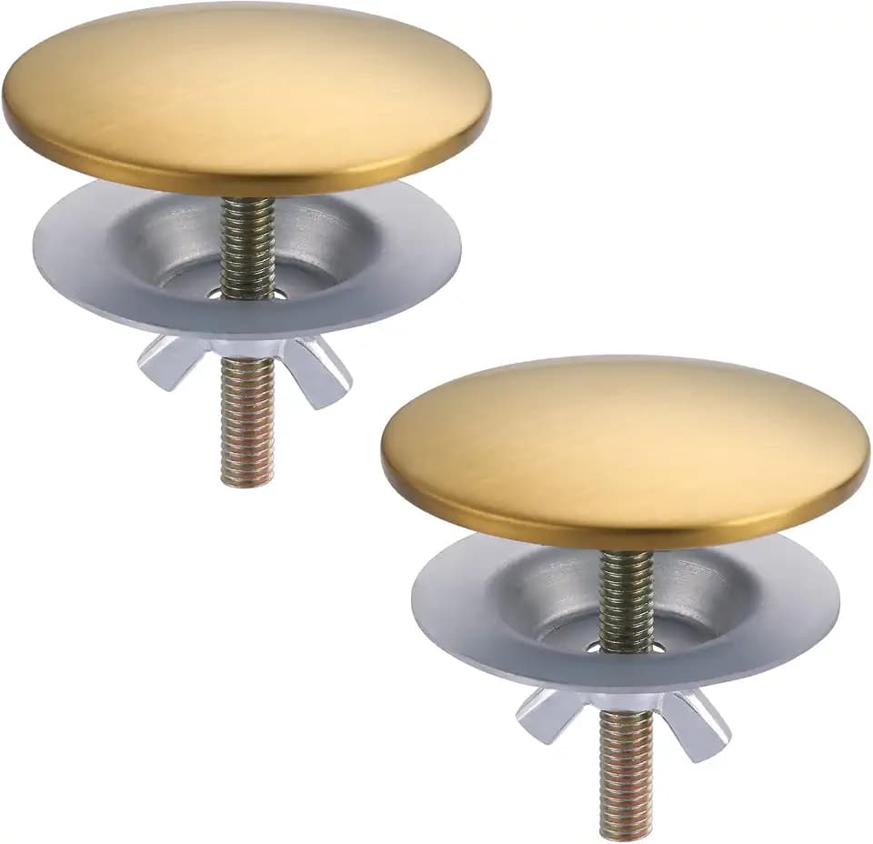 ALEASHA Sink Hole Cover, Faucet Hole Cap 2 PCS, Brushed Gold