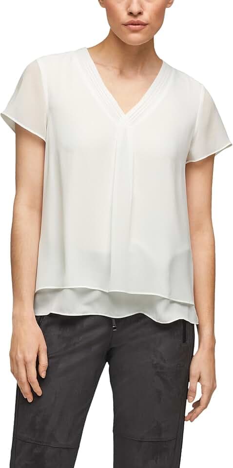s.Oliver Damen 2124317 Bluse, 0200 beige, 44