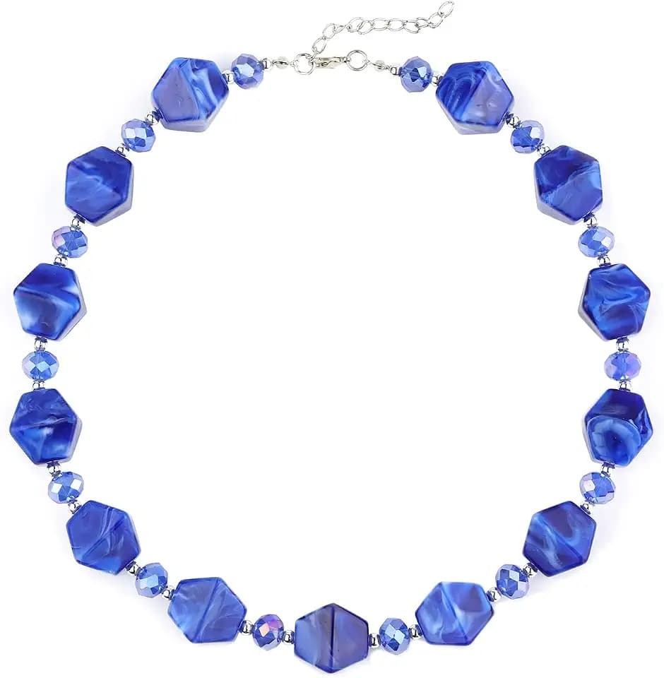 Errally Chunky Beaded Choker Necklaces for Women Large Beads Statement Necklace Collar Costume Jewelry Gifts for Her