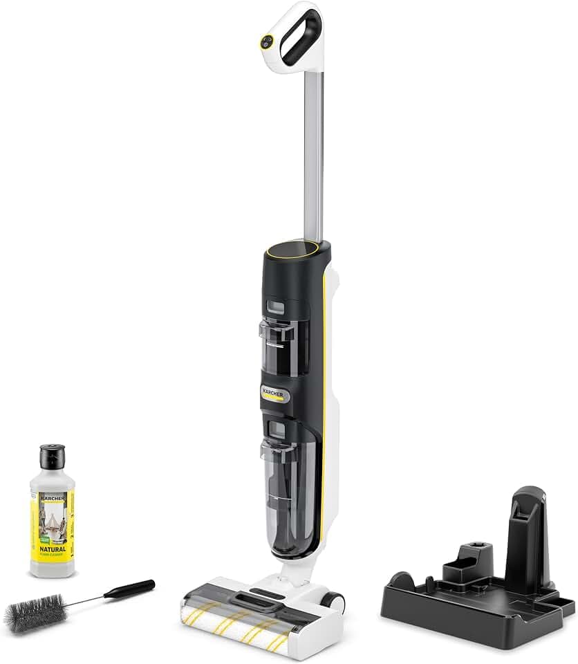 KÄRCHER Saugwischer FCV 4 Natural N, kabelloser Saugwischer mit 4 Reinigungsmodi, Akkulaufzeit: ca. 45 min, Flächenleistung pro Akkuladung: ca. 200 m², inkl. natürlichem Bodenreiniger