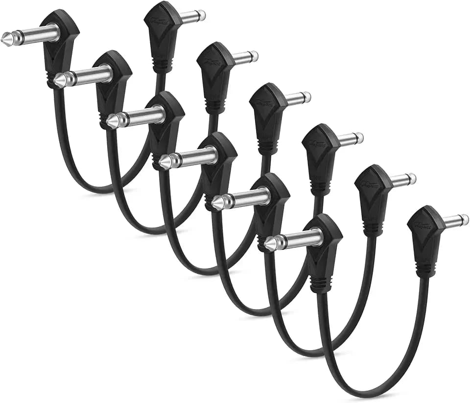 6 Pack 12 Inch Guitar Patch Cables, 30 cm