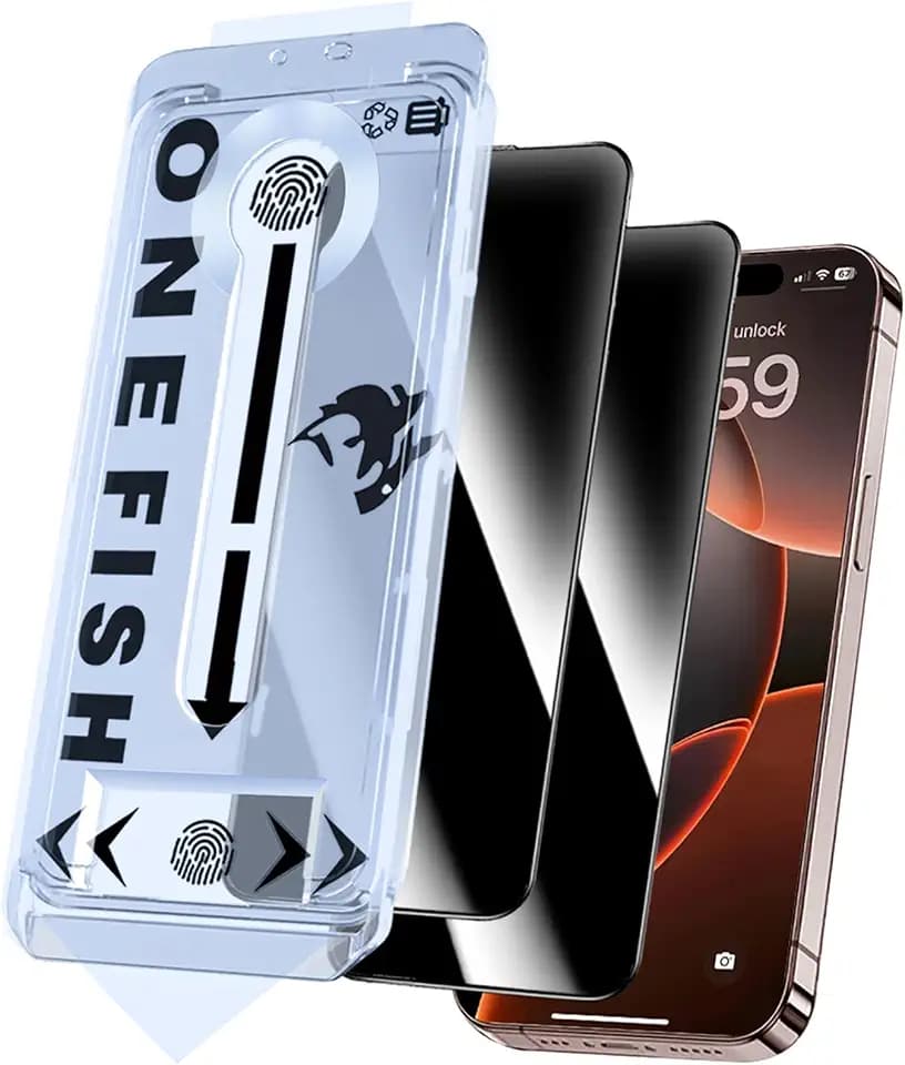 OneFish Privacy Screen Protector for IPhone 16 Pro [2-Pack]