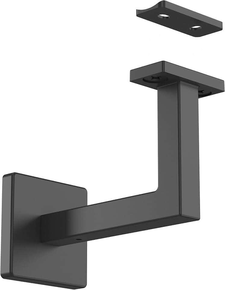 National Hardware Reed Handrail Bracket, 3-5/16", Die Cast, Matte Black